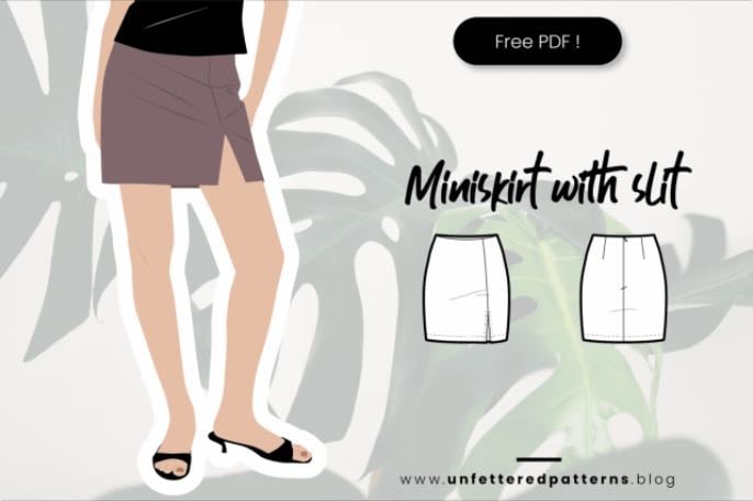Mini skirt with slit