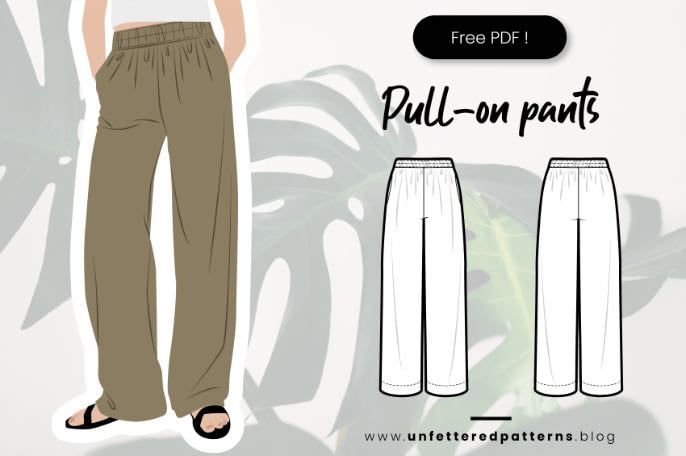 Wide leg pull on pants