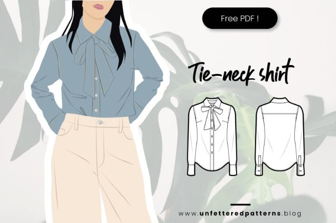 Tie neck shirt