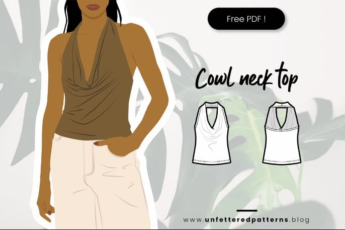 Cowl neck halter top