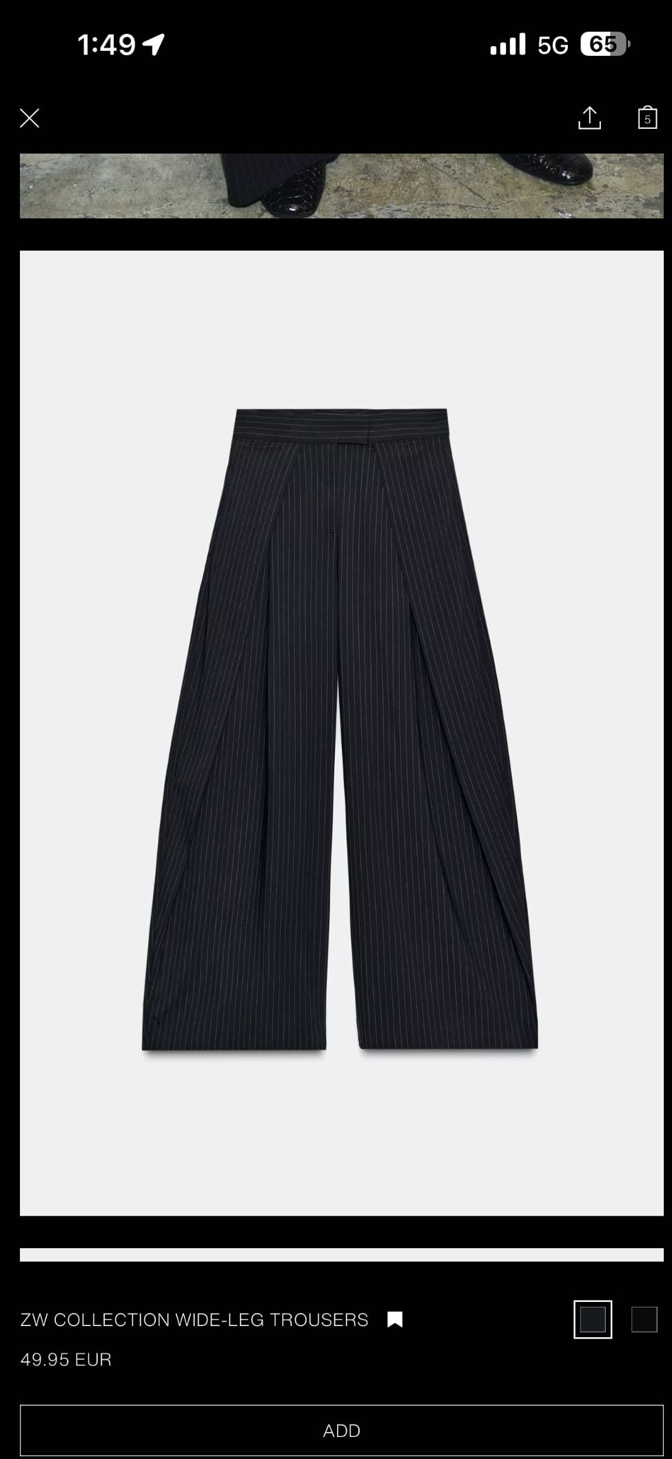 Striped Wide Leg Trousers - Zara