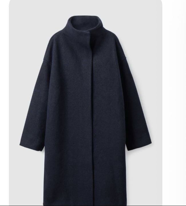 Funnel-Neck Wool Coat - COS