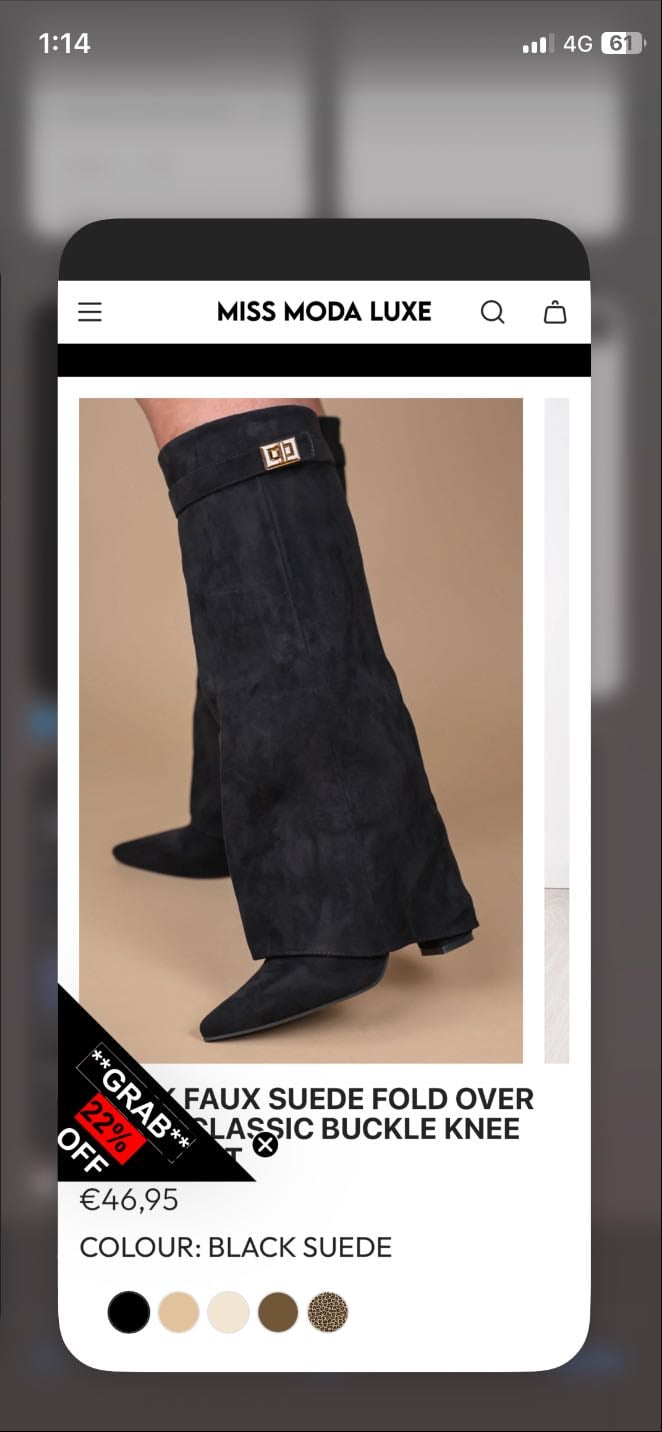 Knee High Shark Black Suede Boots