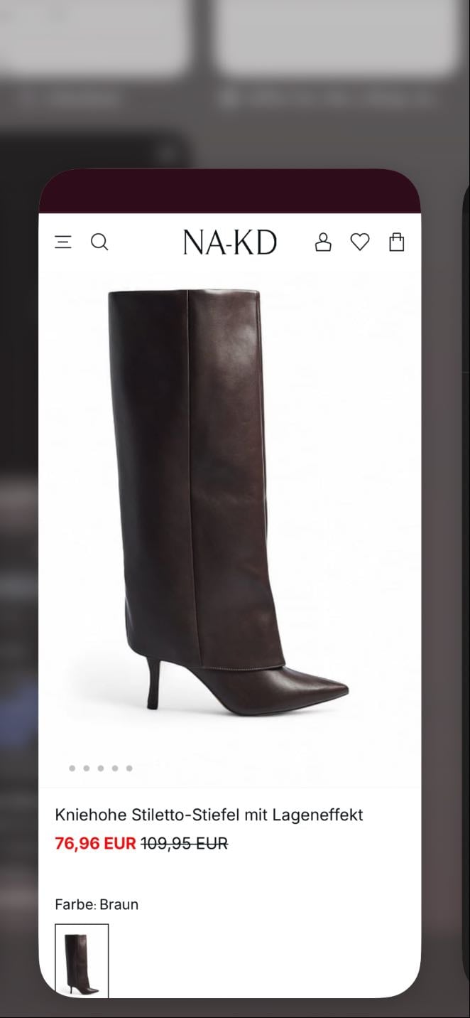 Knee High Stiletto Boots Leather Brown - NA-KD