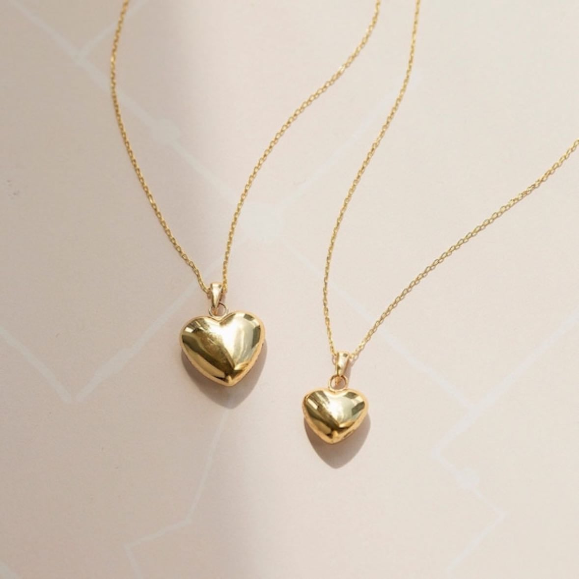 gold, heart shaped, necklaces - all my necklaces have a heart charm