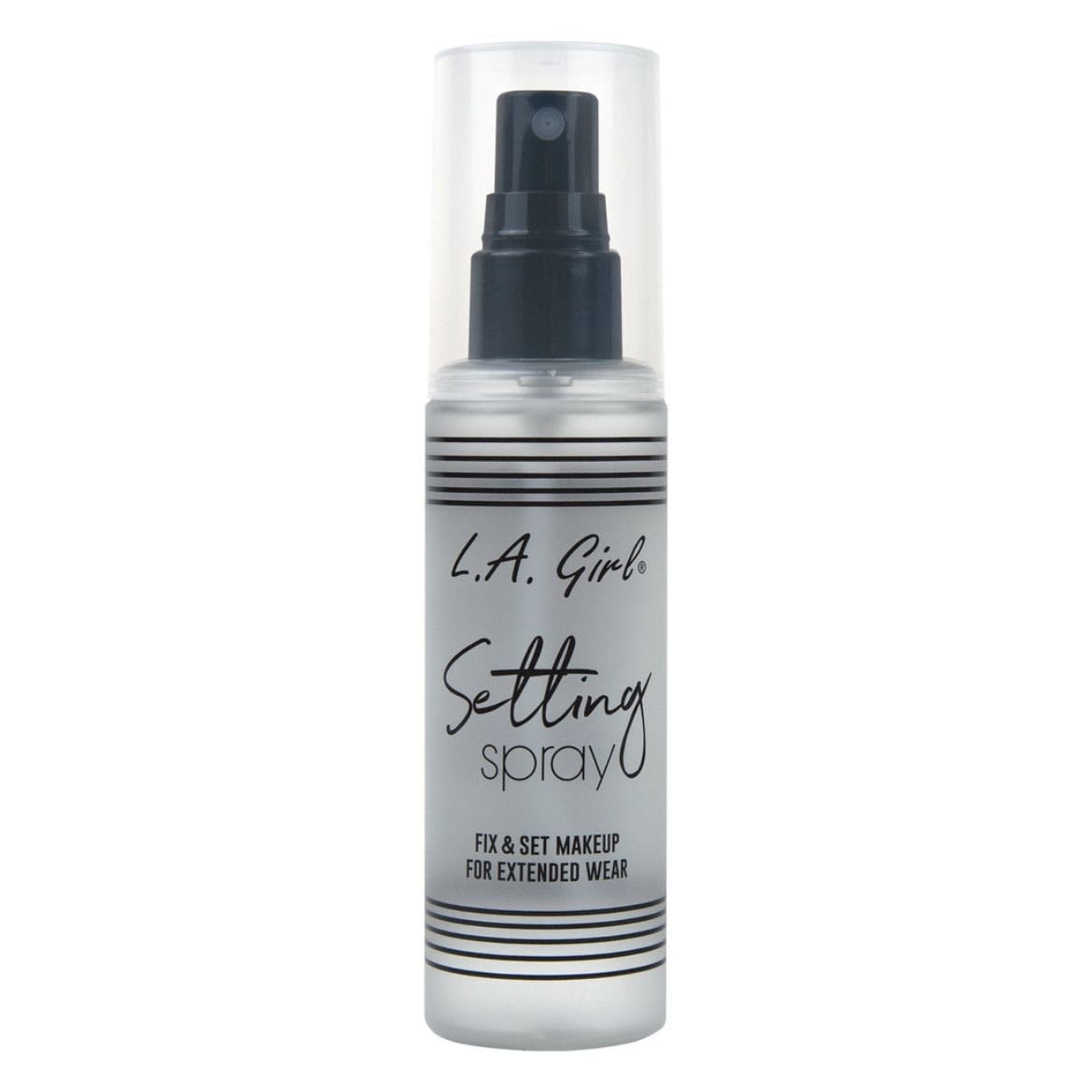 La girl setting spray