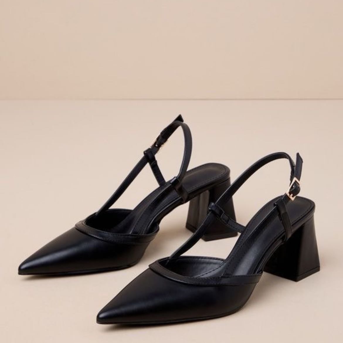 Black short heels
