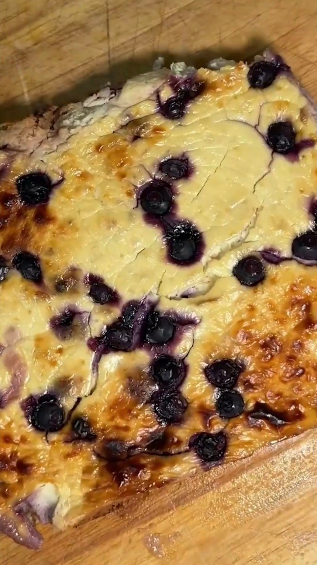 tarta de arándanos y yogurt