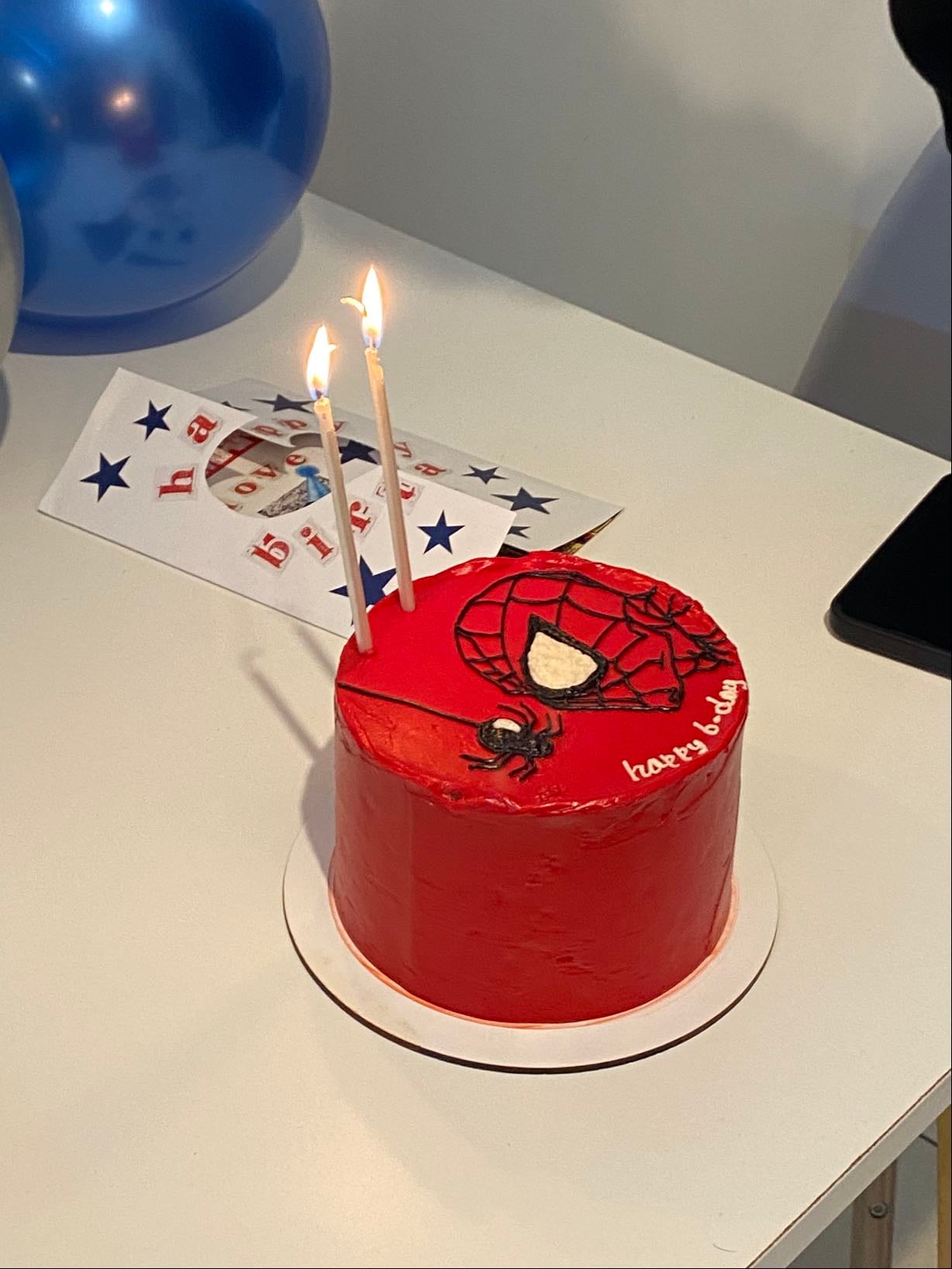Birthday Cake and letter with him favorites things