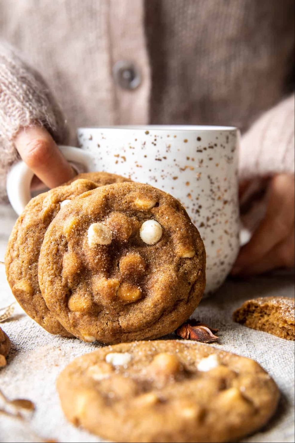 White Chocolate Chai Pumpkin Snickerdoodles