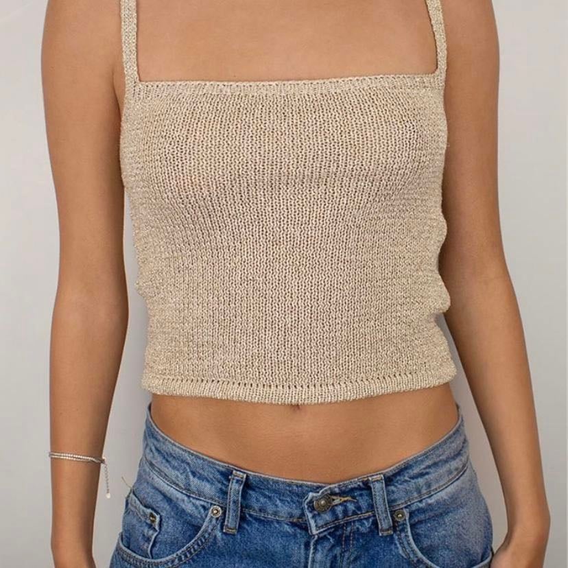 glittery crochet top - subdued