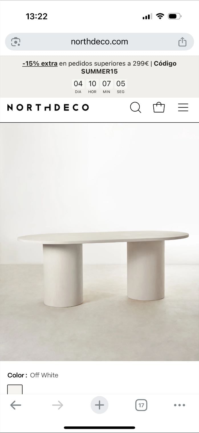 Mesa microcemento - North deco