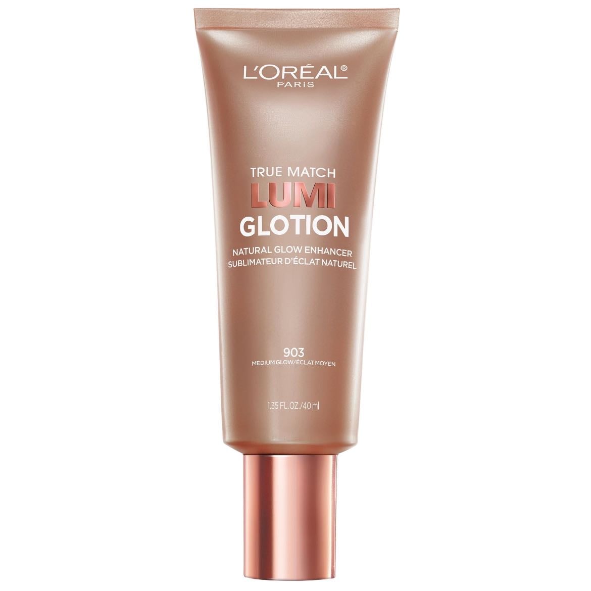 L’Oréal Paris True Match Lumi Glotion Natural Glow Enhancer - A liquid highlighter that can be mixed with foundation or used on its own for a soft, natural glow.
