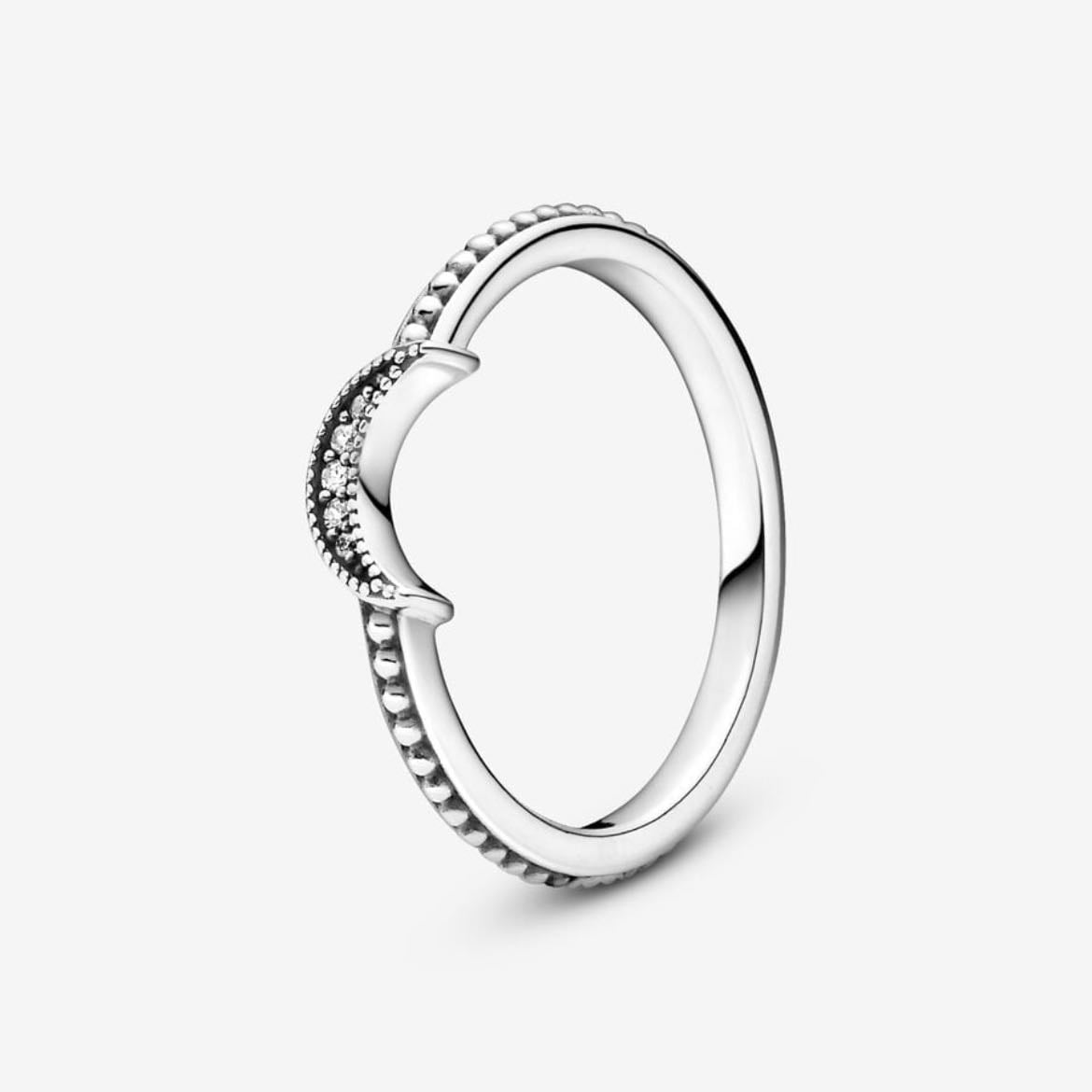 Anillo de esferas de luna creciente - Pandora ring for the win.