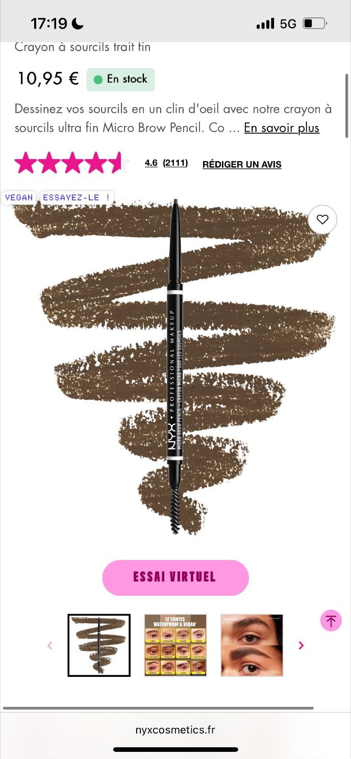 crayons sourcils - nyx/kiko/marché