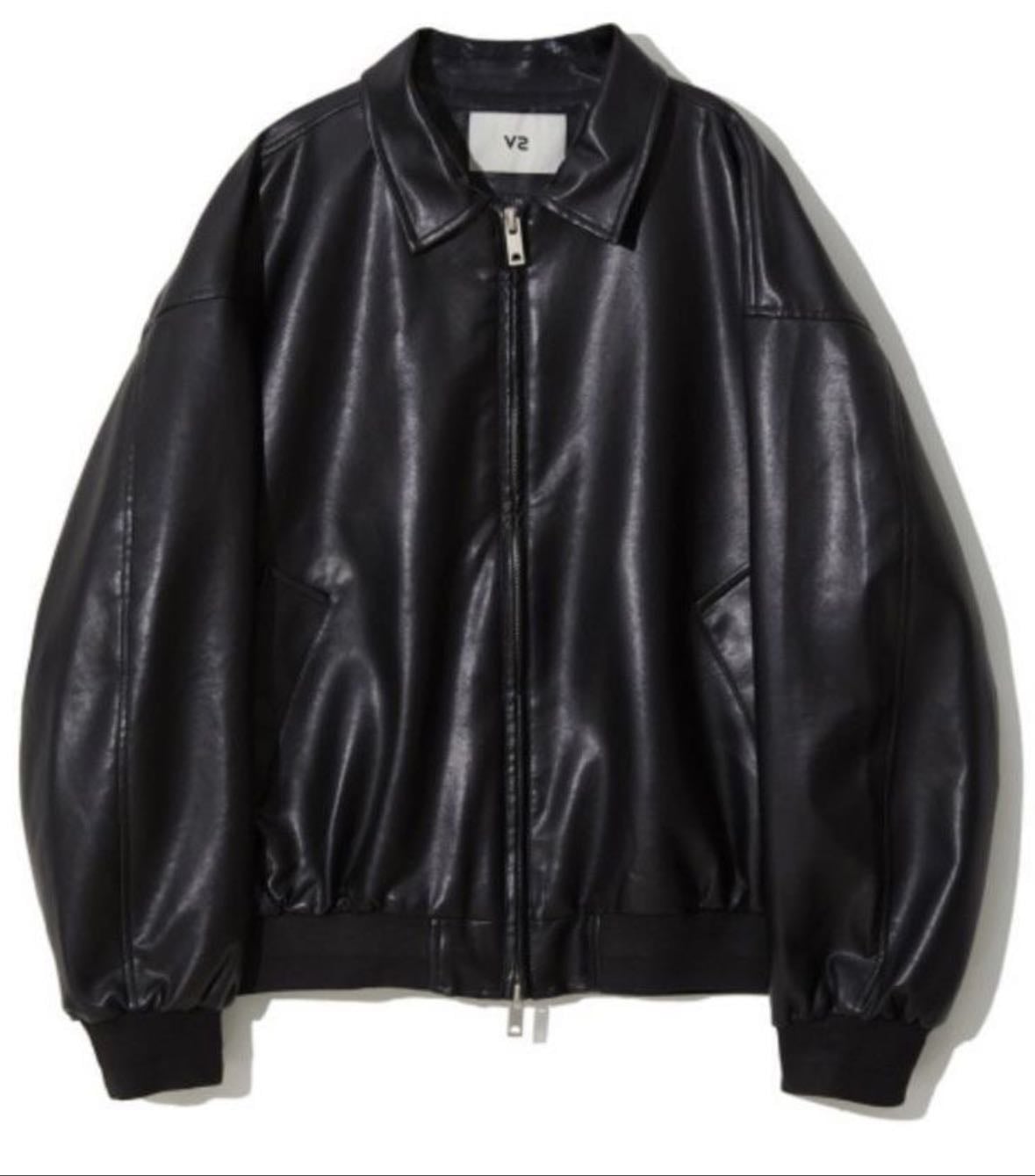 black leather jacket