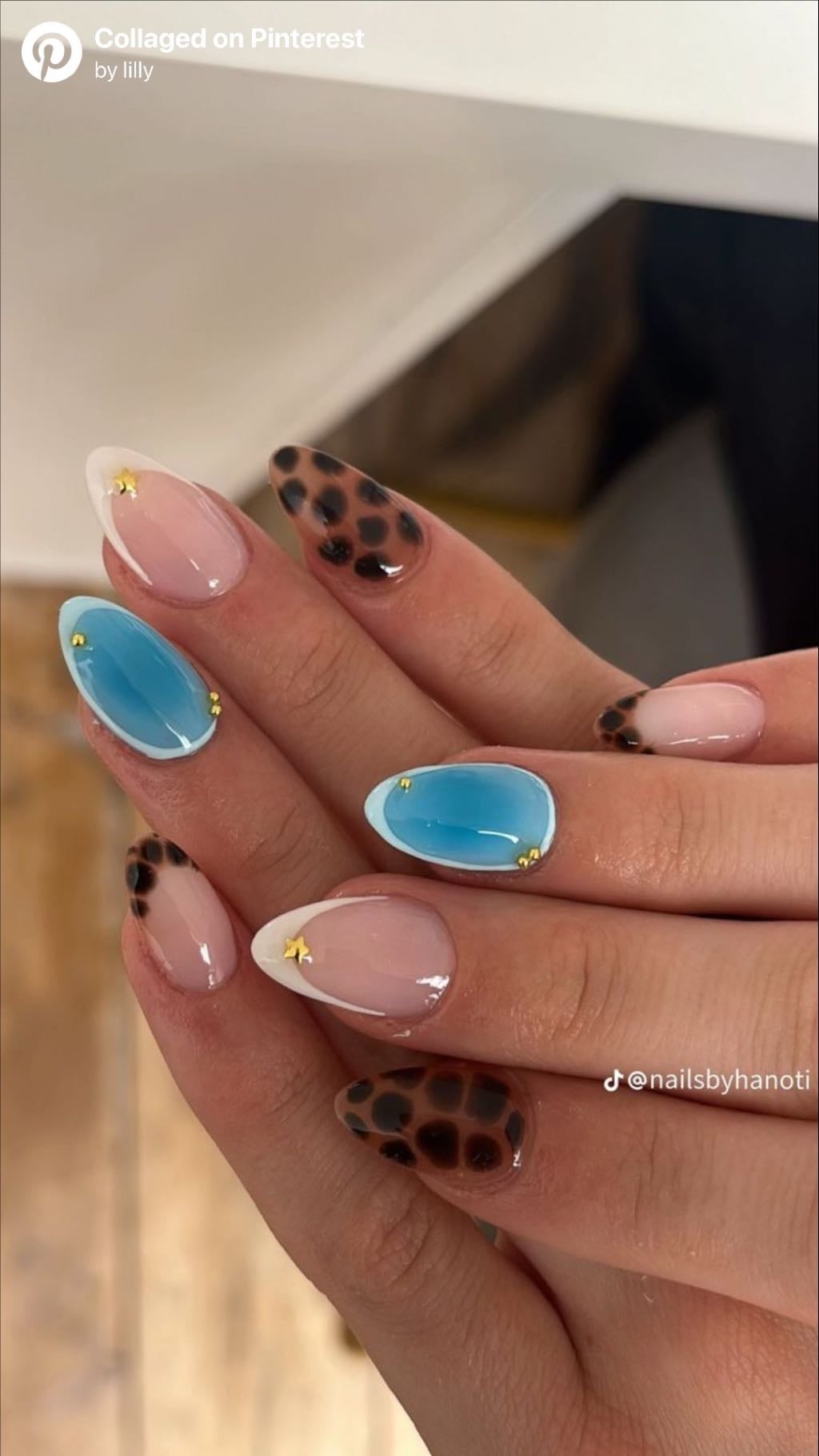 blue with tortoise shell