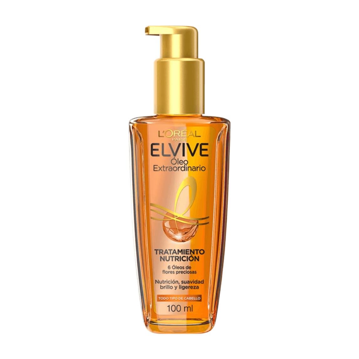 Tratamiento Capilar Elvive Oleo Extra L'Oréal Paris 100 ml - Esta crema de Elvive cuenta con una textura ligera enriquecida con extracto de 6 óleos de flores preciosas que se funde en tu cabello para revitalizar la estructura capilar y lograr un brillo extraordinario y suavidad infinita.
