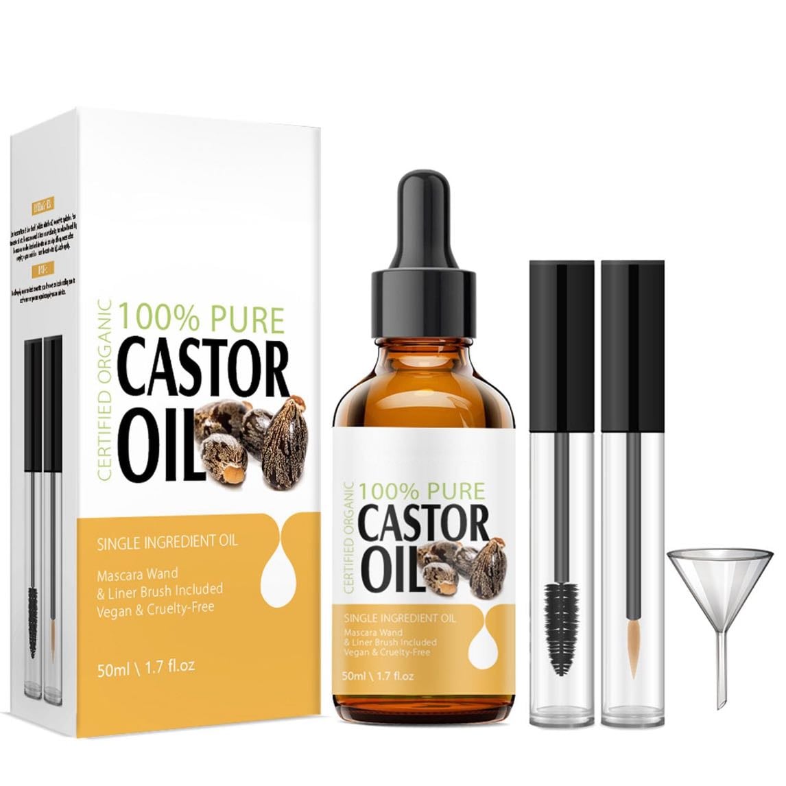 Aceite de Ricino para Pestañas y Cejas, Suero de Aceite de Ricino para Pestañas con Tubos - Suero de Aceite de Ricino para Pestañas y Cejas El aceite de ricino para pestañas y cejas puede promover el crecimiento de pestañas y cejas, proporcionar nutrientes a las raíces, hidratar las pestañas y hacer que las cejas crezcan más gruesas y largas.