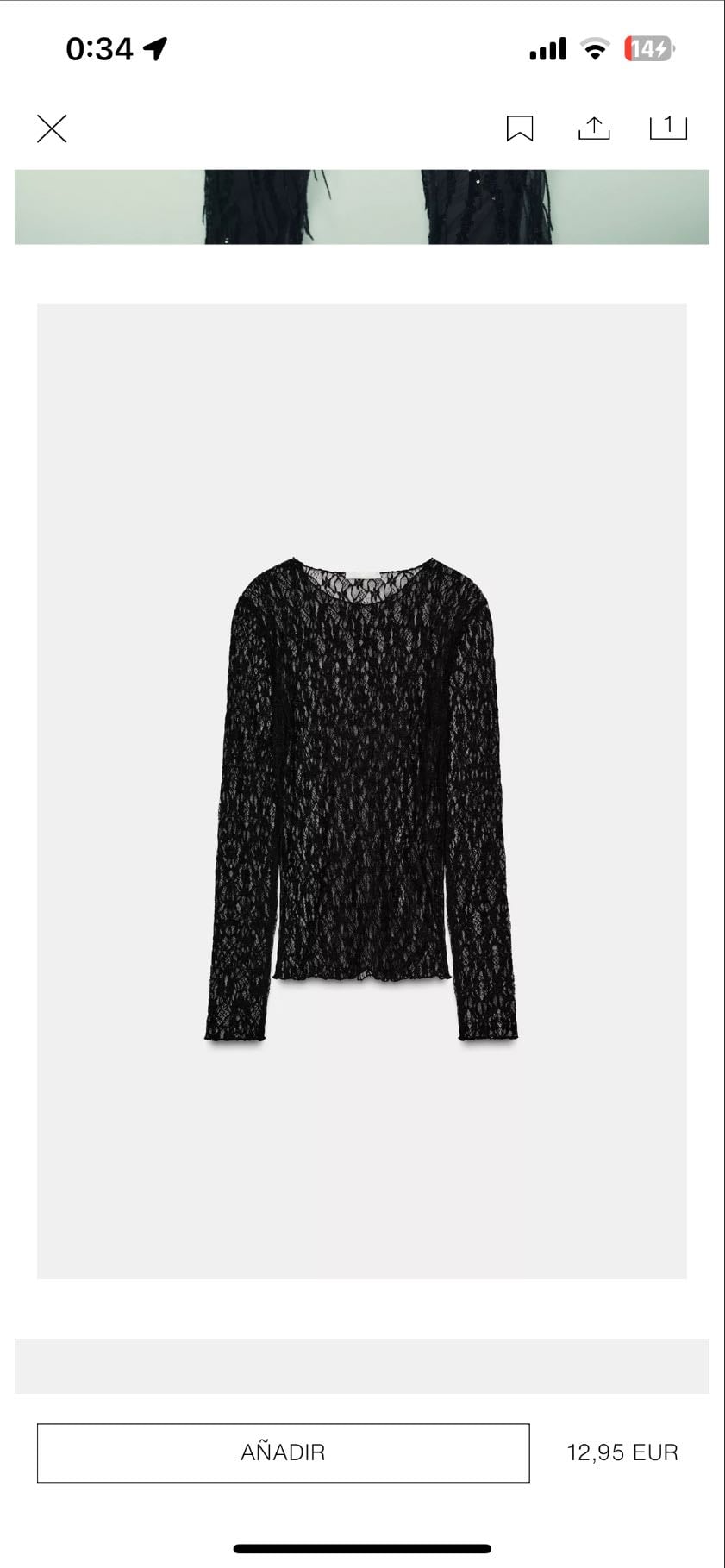Top encaje Zara