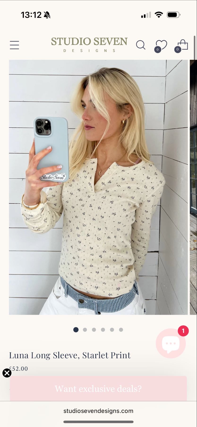 luna long sleeve starlet print - studio seven designs