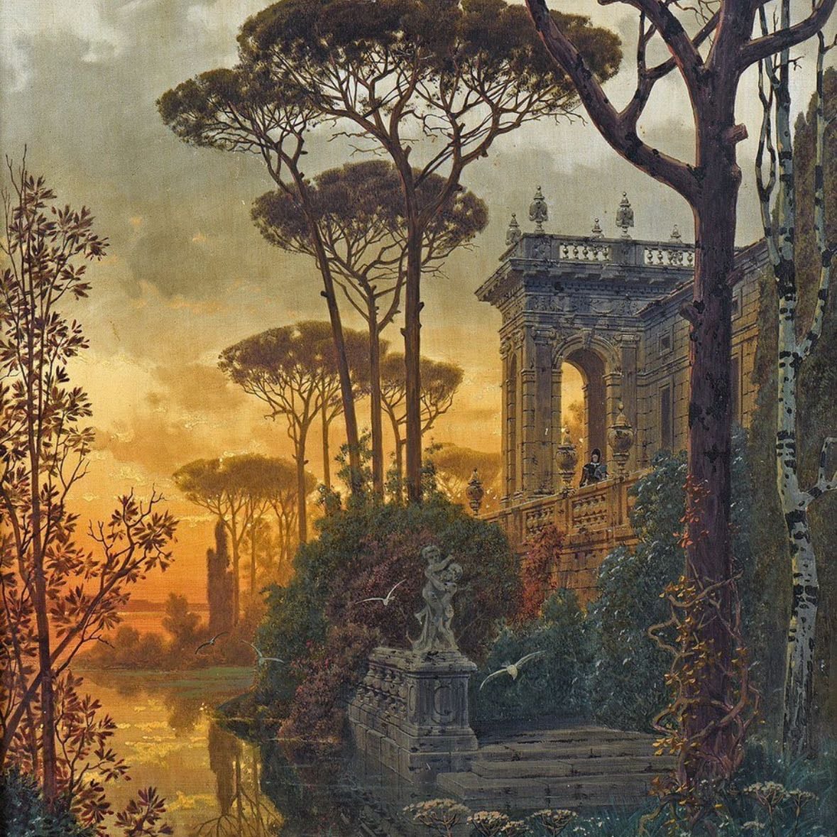 Italian Palace At Dusk - Ferdinand Knab