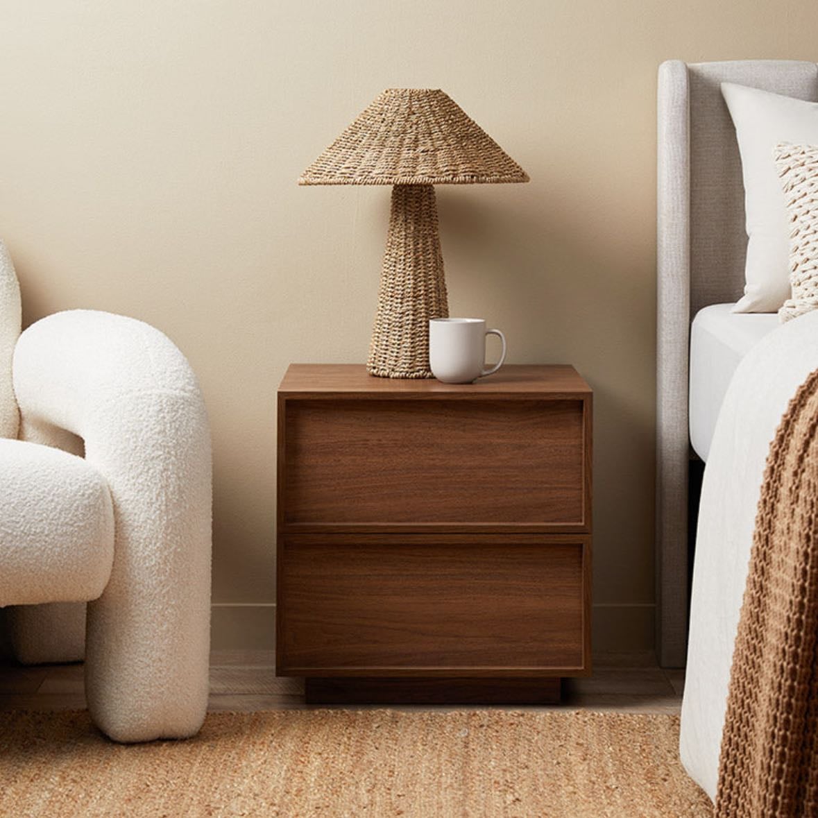 Osaka Bedside Table - Mocka(walnut)