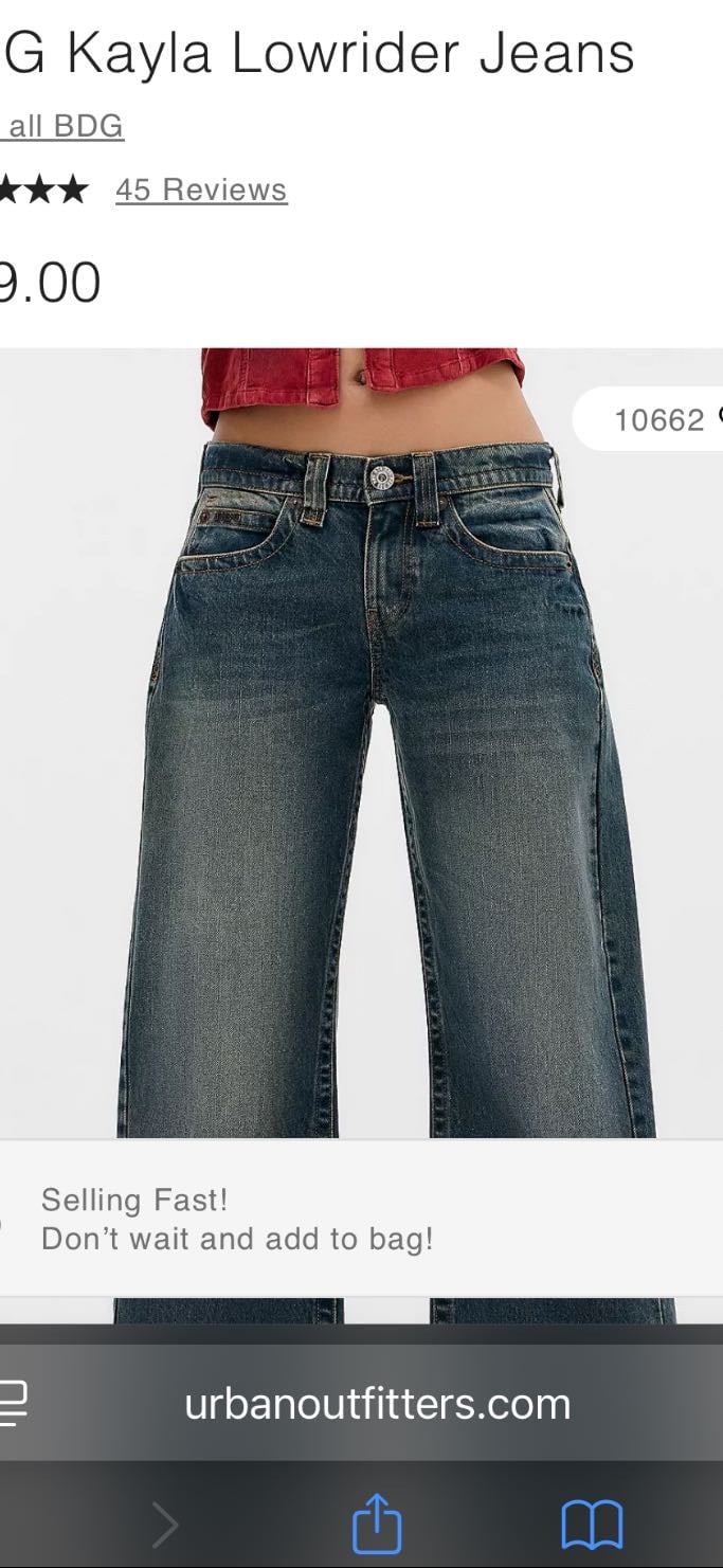 bdg kayla lowrider jeans - urban outfitter