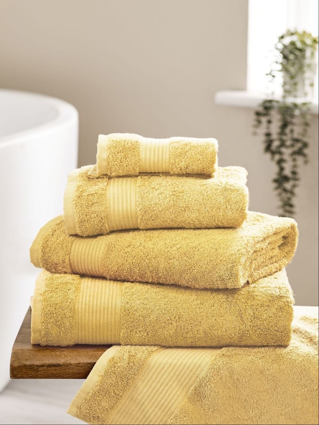 yellow towels
