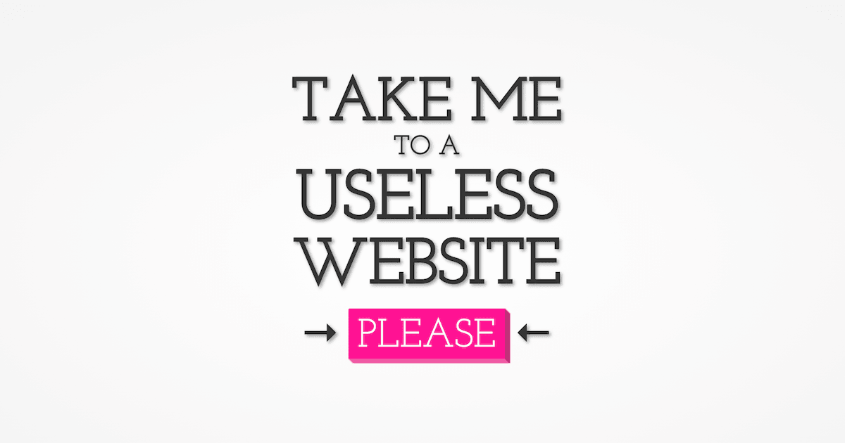 The Useless Web - The Useless Web Button... just press it and find where it takes you. The perfect button for the bored, or those looking to find useless sites online!