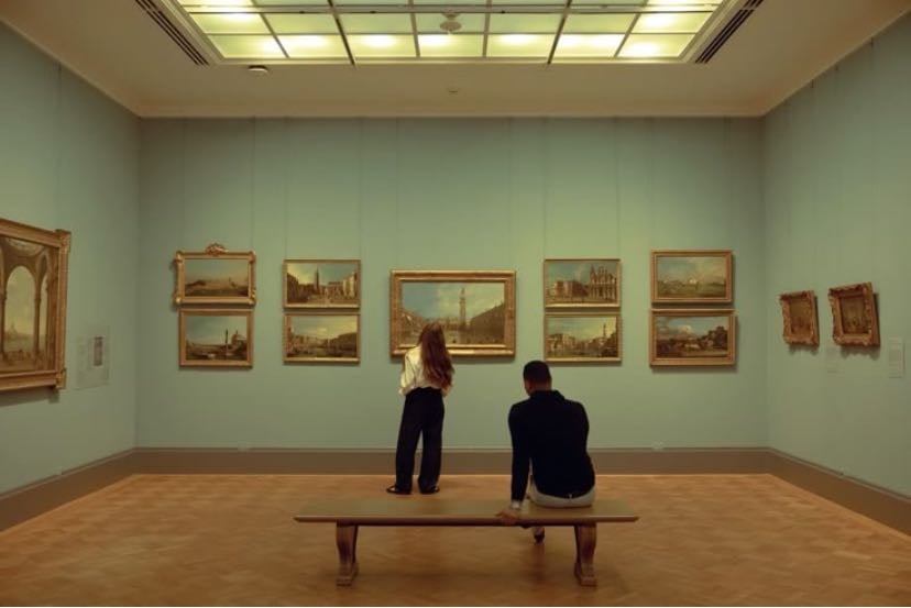 scene in the museum