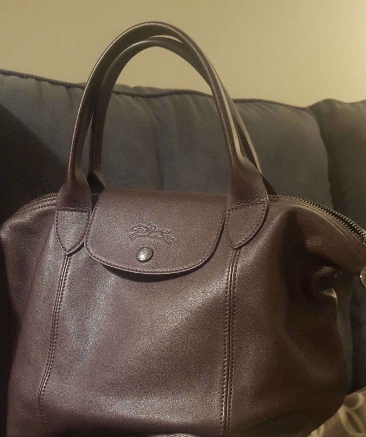 longchamp le pliage - { leather, brown, medium }
