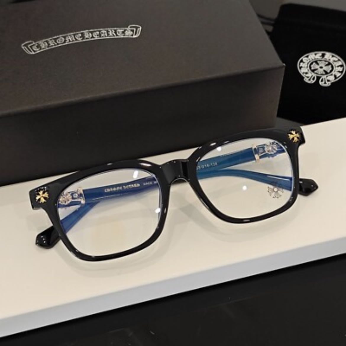 chrome hearts blue light glasses - { black / tortoiseshell frame }