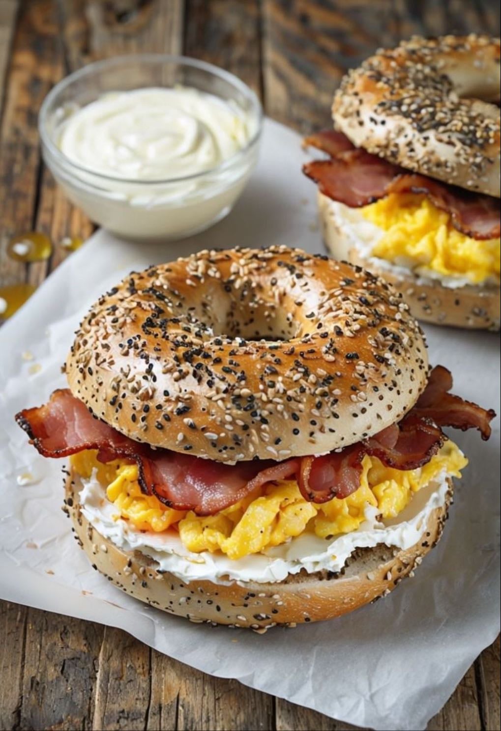 Queso crema+huevo+bacon