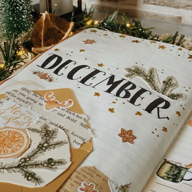 Keep a journal - A beautiful notebook, beautiful colors under a plaid blanket
