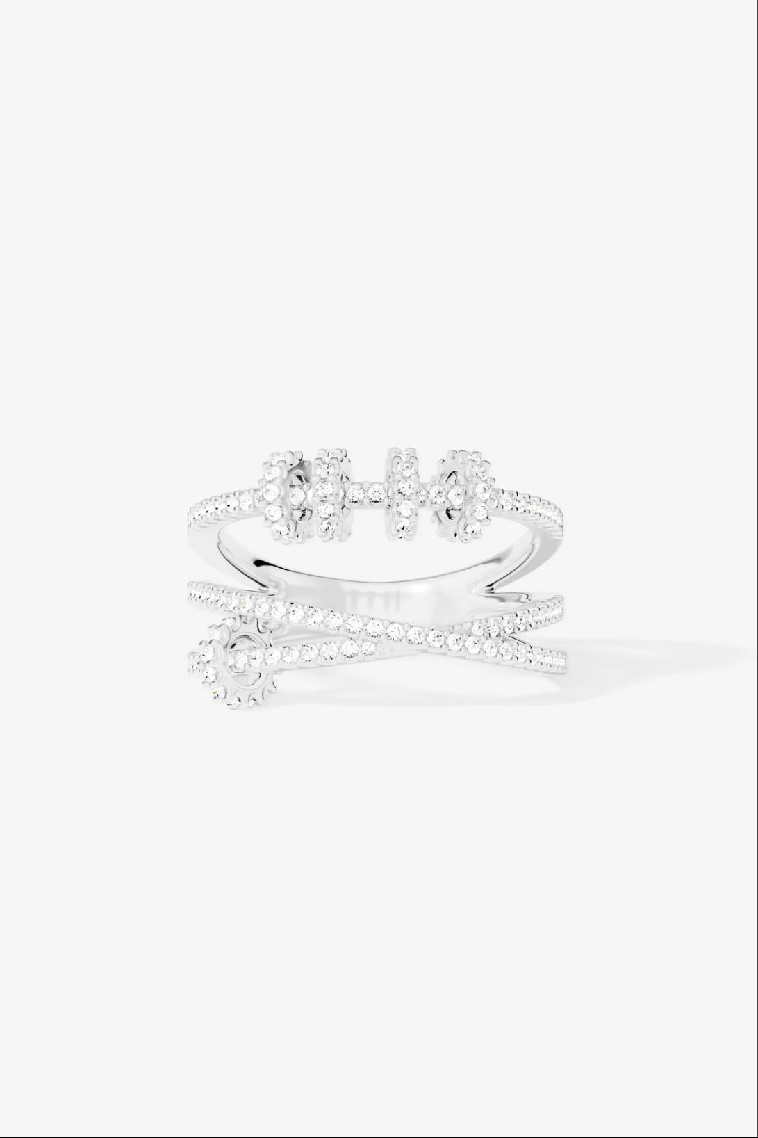Bague triple avec anneaux Croisette