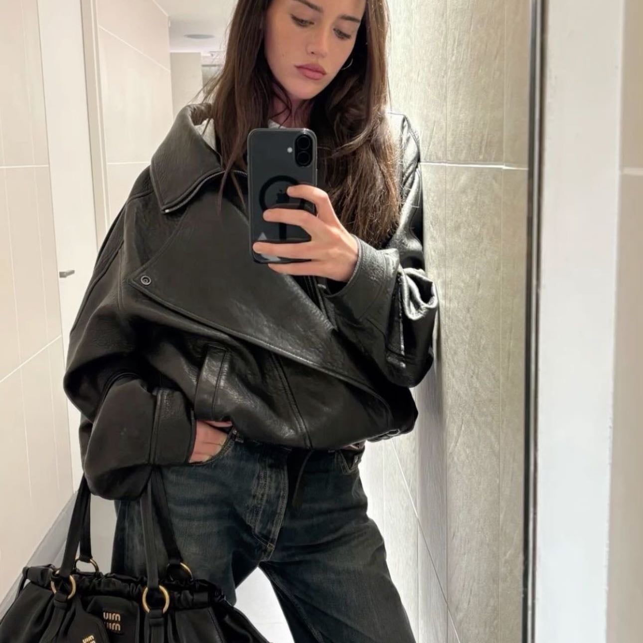 Chaqueta vintage - Con el cuero desgastó y muy oversize