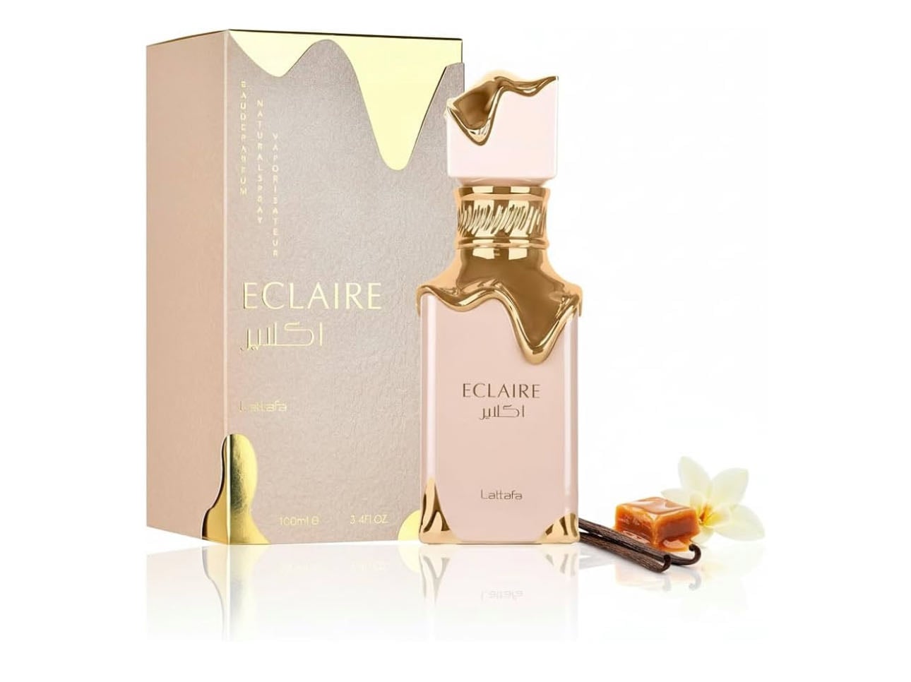 Eclaire - Vanilla, Caramel, Sweet, Floral - Eau de Parfum Long-Lasting Fragrance for Women, 3.40 Ounce / 100 ml - Lataffa