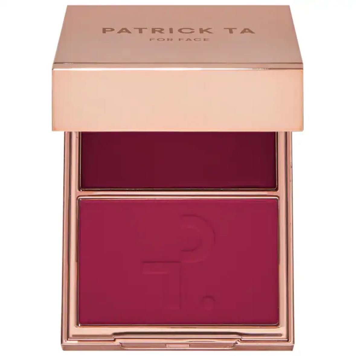 Patrick Ta Crème & Powder Blush Duo - Color: She's Wanted - rich berry