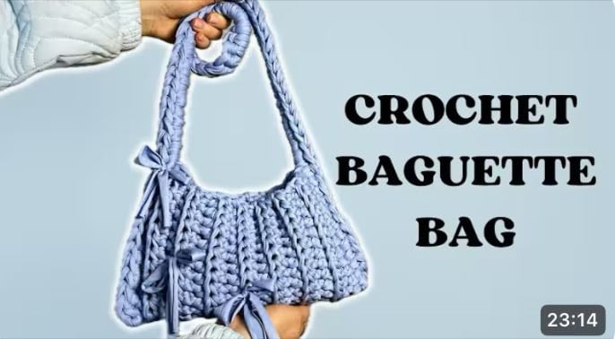 crochet baguette bag - lerugi crochet