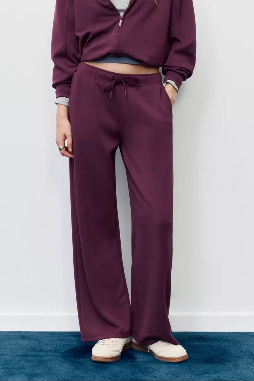 Soft touch wide leg trousers - Pull & Bear