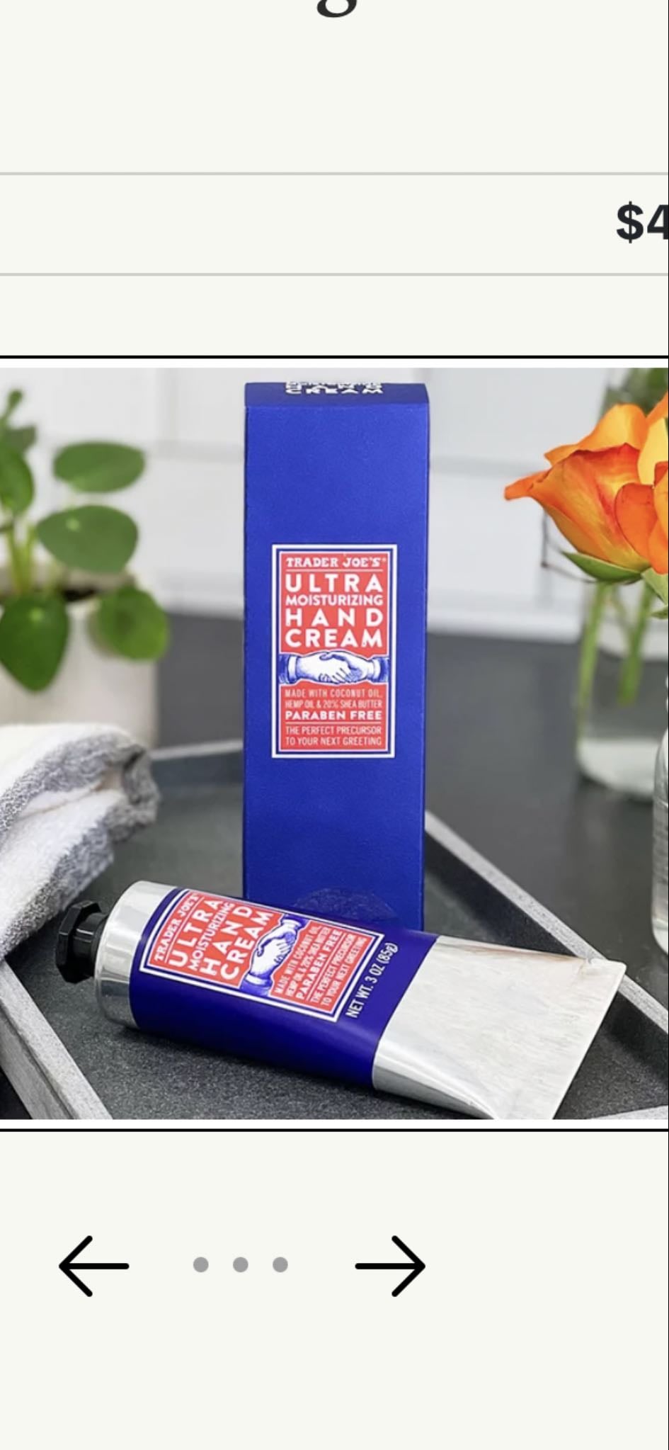ultra moisturizing hand cream - trader joe’s