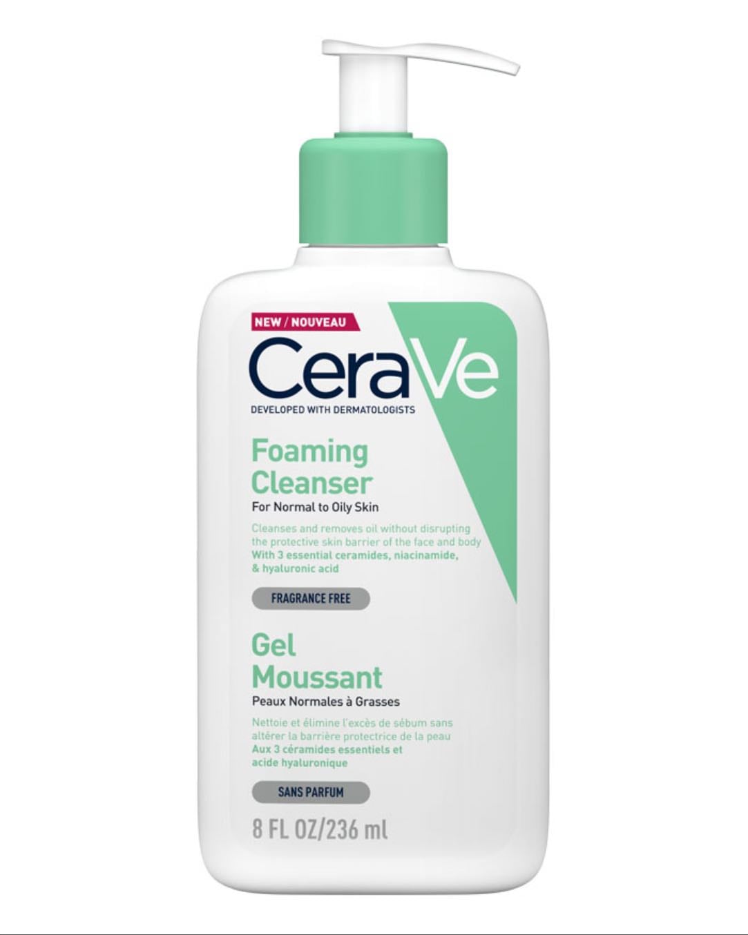 CeraVe Foaming Cleanser - Cleanses skin gently and leaves it feeling fresh and balanced.