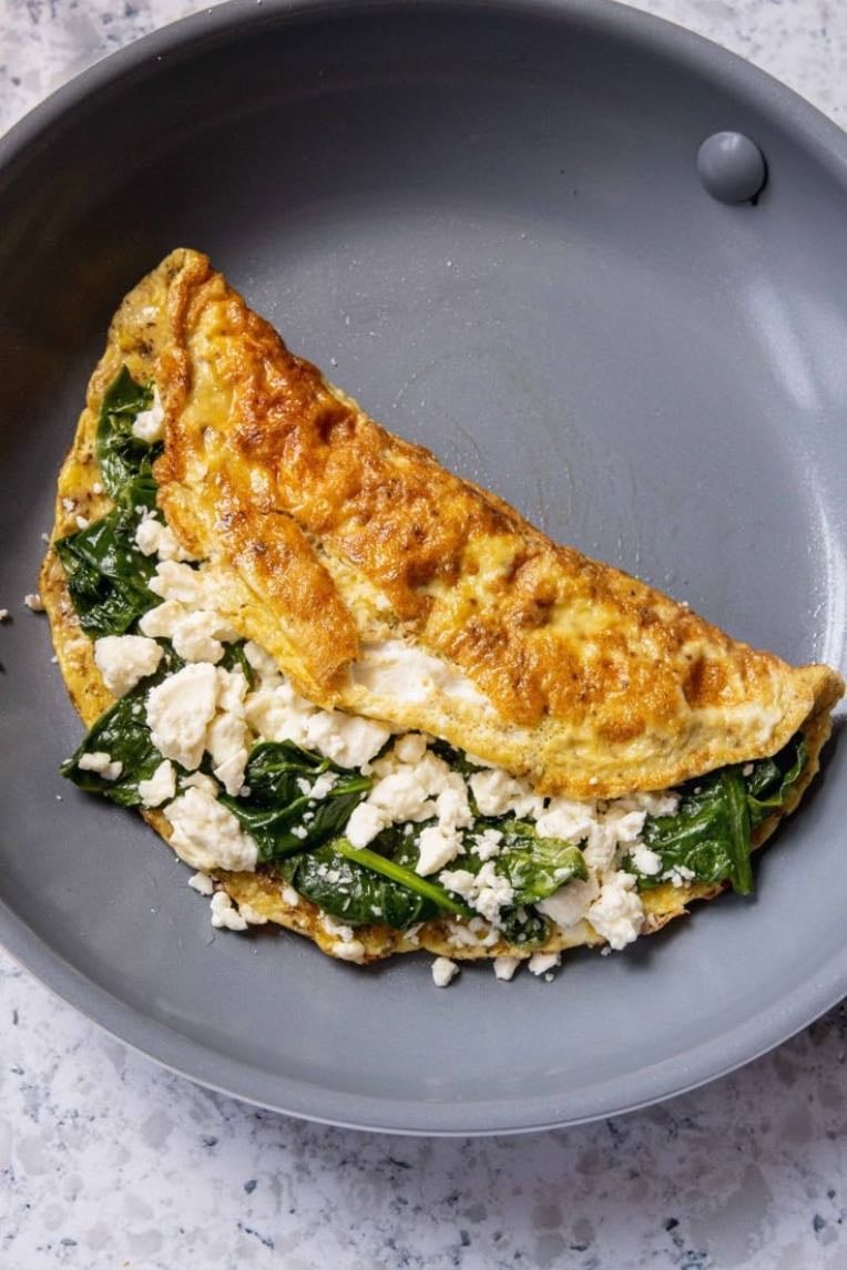 Omelete de espinafre com ricota - 1 ovo
Espinafre
1 colher de creme de ricota