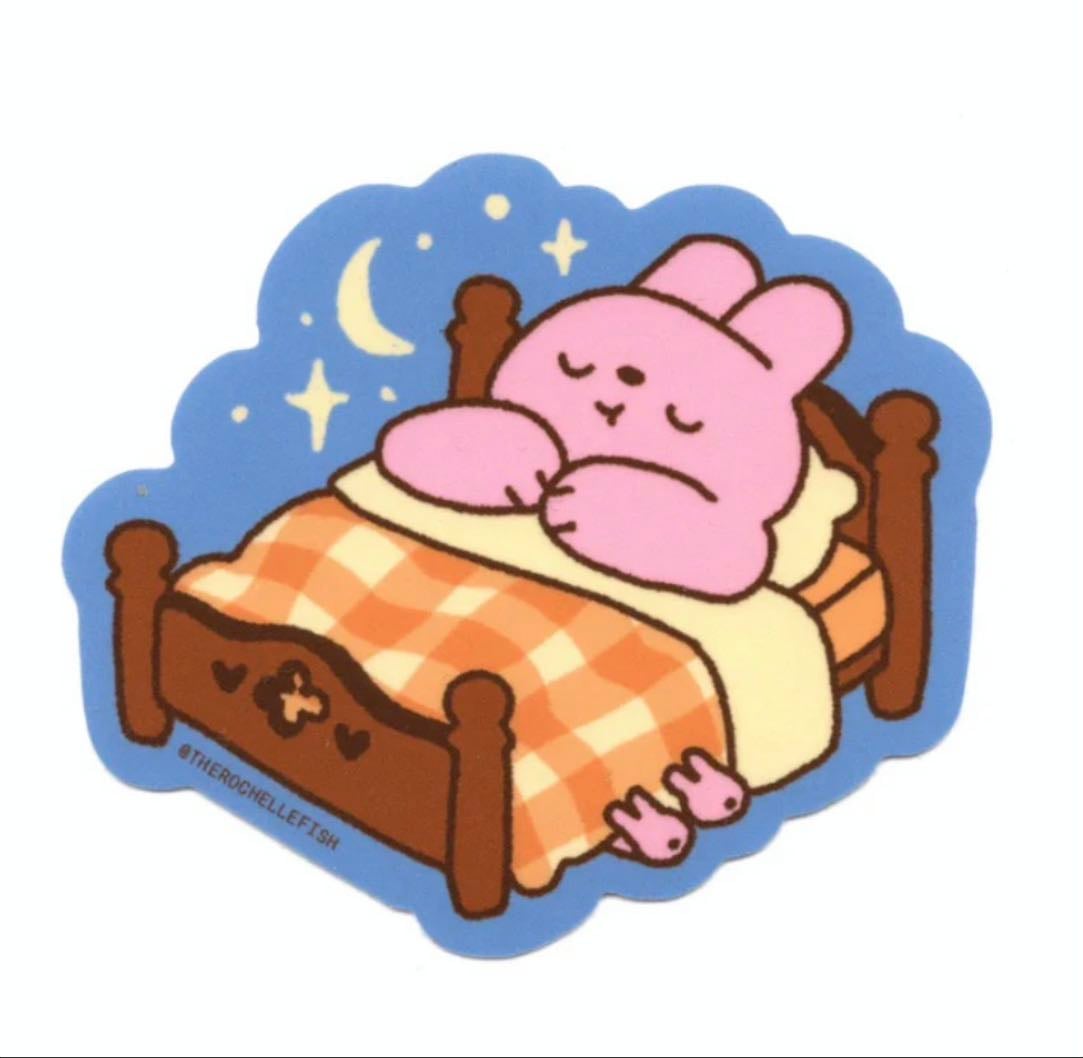 Bedtime Bunny Vinyl Flake Sticker - Rochelle Oh