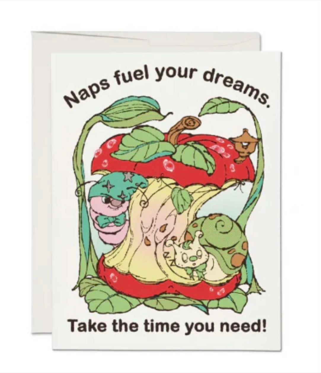 Naps Fuel Dreams Greeting Card - Red Cap Cards