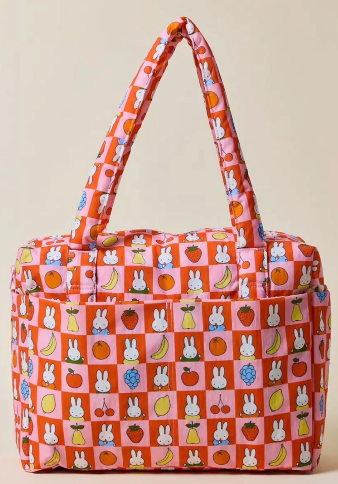 Small Cloud Carry-On Bag Checker Fruit Miffy - Baggu x Miffy