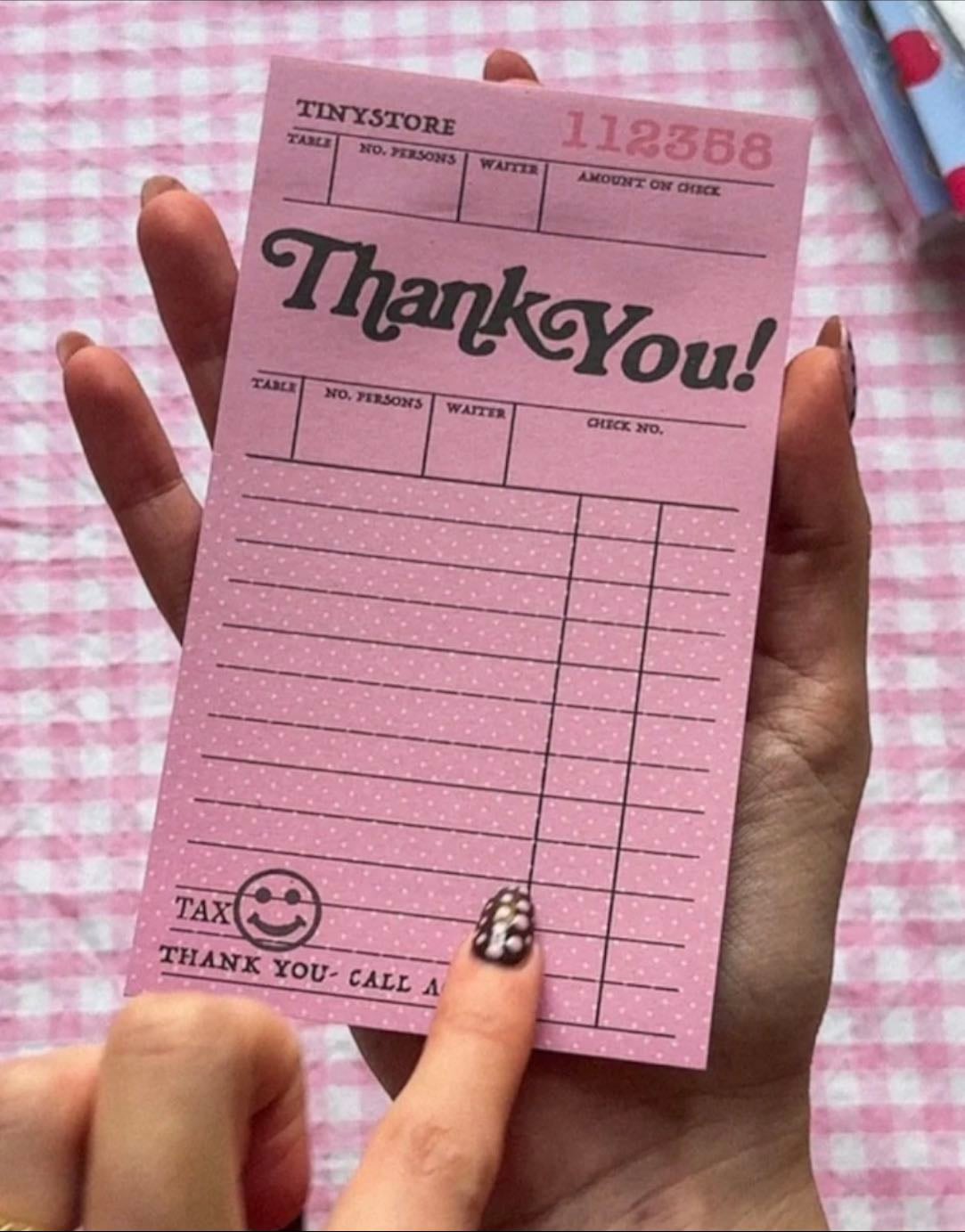 Signature Pink 'Thank You' Notepad - Martina’s Tiny Store