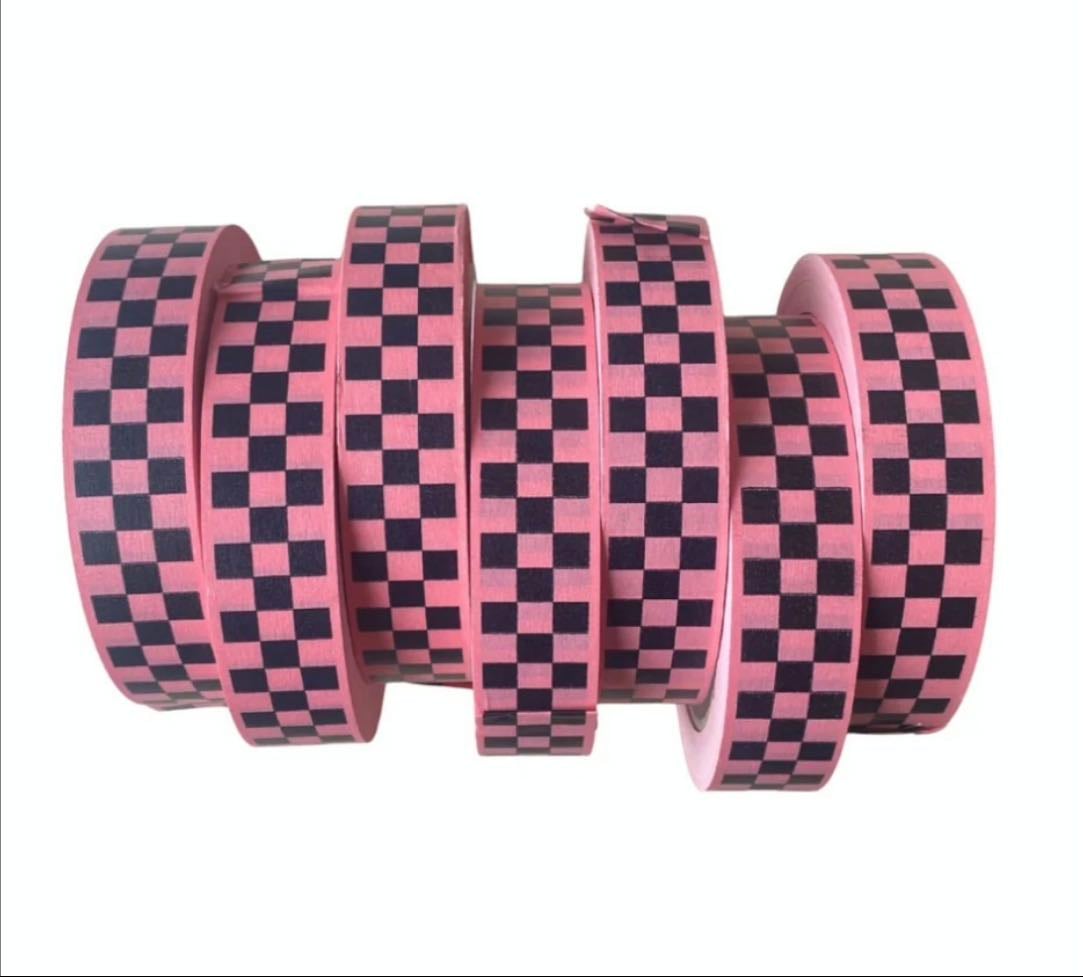 Eco Paper Adhesive Tape - 50m - Rose Pink Chequer - Petra Boase
