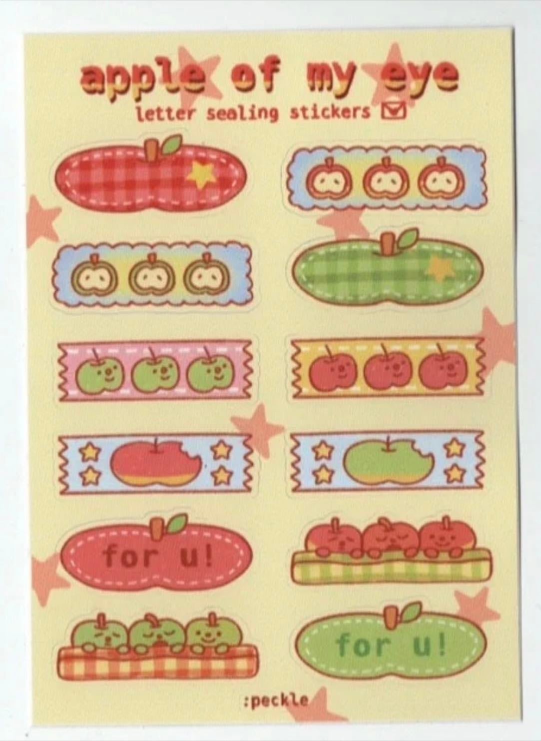 Apple of my eye sticker sheet - Peckle